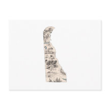 デラウェアヴィンテージ写真マップアンティーク州図