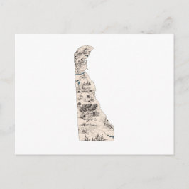 デラウェアヴィンテージ写真マップアンティーク州図 ポストカード