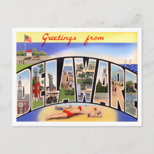 デラウェアヴィンテージ大文字葉書 ポストカード (正面)
