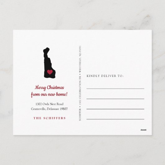 デラウェア休日の引越し案内はがき シーズンポストカード (裏面)