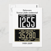 デラウェア免許プレート100年 ポストカード (正面/裏面)