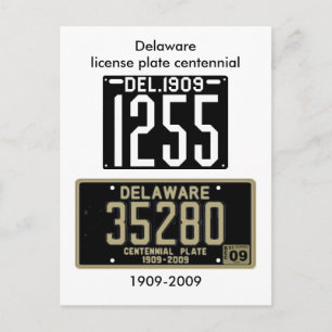 デラウェア免許プレート100年 ポストカード