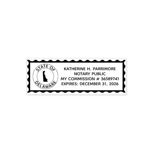 デラウェア公証人公共の自己インキングのゴムスタンプ セルフインキングスタンプ (デザイン)
