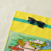 デラウェア地図からの挨拶 ビーチタオル (インサイチュ)