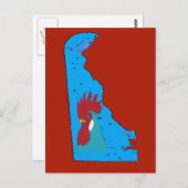 デラウェア地図ブルーヘン ポストカード (正面/裏面)