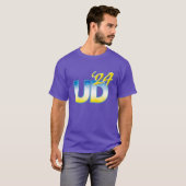 デラウェア大学 UD 24 ロゴ ブルーサンライズ Ove Tシャツ (正面フル)