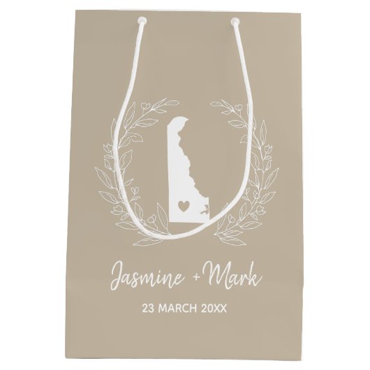 デラウェア宛先ウェディングファミリー懇親会のお願い ミディアムペーパーバッグ (裏面)