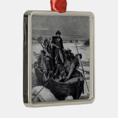 デラウェア川を交差させているジョージ・ワシントン メタルオーナメント (右)