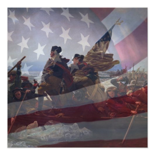 デラウェア川を渡るストレッチされたキャンバス印刷 ポスター (正面)