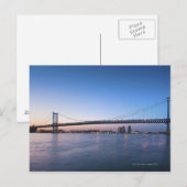 デラウェア川、ベン・フランクリン・ブリッジ ポストカード (正面/裏面)