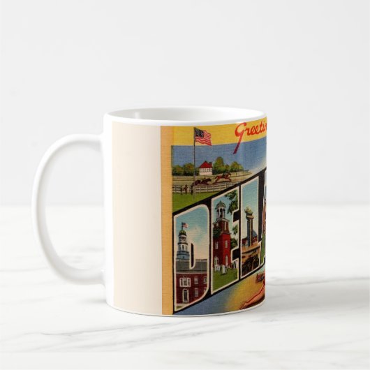 デラウェア州からこんにちは コーヒーマグカップ (左)
