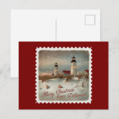 デラウェア州からのクリスマスグリーティングのホリデーポストカード シーズンポストカード (正面/裏面)