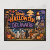デラウェア州のこどもたちからハッピーハロウィン ポストカード (正面)