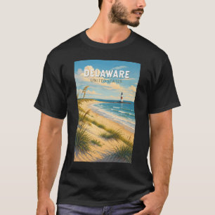 デラウェア州のイラスト 旅行 アート ヴィンテージ Tシャツ