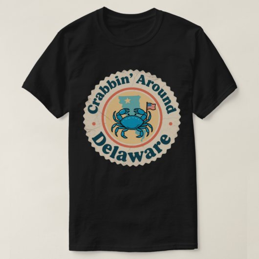 デラウェア州のカニ漁 Vintage Tシャツ (デザイン正面)