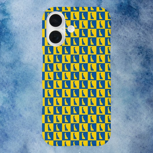 デラウェア州のシルエット柄　青と金色 Case-Mate iPhoneケース