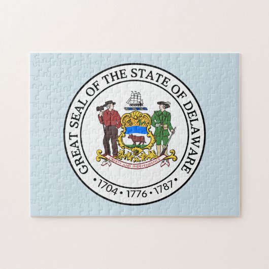 デラウェア州の封印。 ジグソーパズル (横)