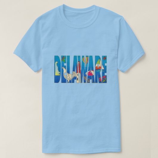 デラウェア州の文字Tシャツ Tシャツ (デザイン正面)