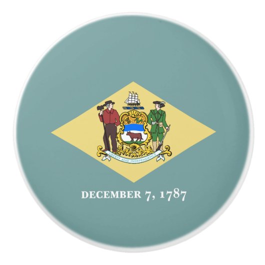 デラウェア州の旗 セラミックノブ (正面)