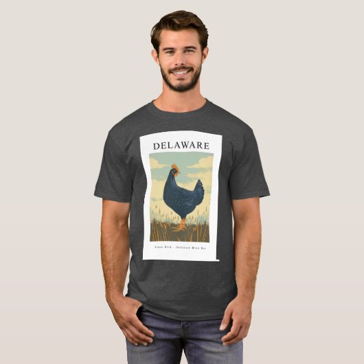 デラウェア州の鳥 デラウェア・ブルーヘン Tシャツ (正面フル)