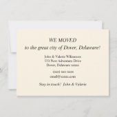 デラウェア州ドーバー ポストカード 転居のお知らせ (裏面)