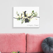 デラウェア州パーソナライズされたユアホームシティ素朴 キャンバスプリント (インサイチュ (リビング))