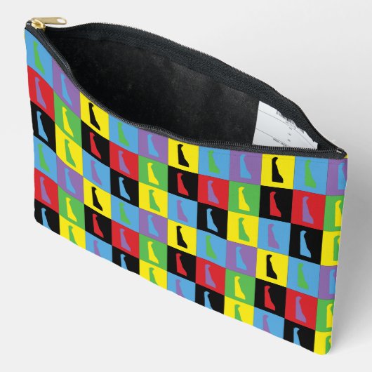 デラウェア州ポップ・アートのアートパターン アクセサリーポーチ (見開き)