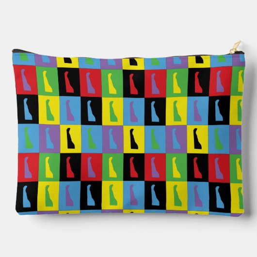 デラウェア州ポップ・アートのアートパターン アクセサリーポーチ (裏面)