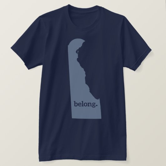 デラウェア州マップ所属 Tシャツ (デザイン正面)