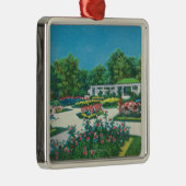 デラウェア州公園のバラ園の眺め メタルオーナメント (右)
