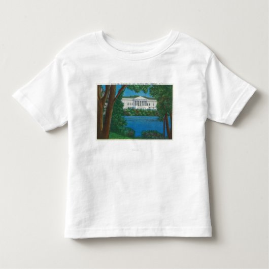 デラウェア州公園歴史的Bldgおよび湖の眺め トドラーTシャツ (正面)