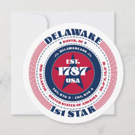 デラウェア州円形タイポグラフィ空白のフラットカード