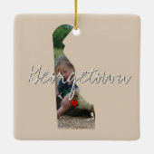 デラウェア州写真の挿入と町名 セラミックオーナメント (裏面)