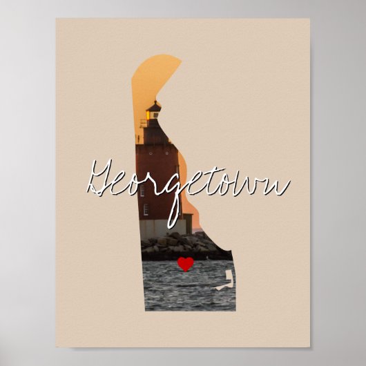 デラウェア州写真の挿入と町名 ポスター (正面)