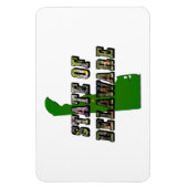 デラウェア州写真文字と地図 マグネット (縦)