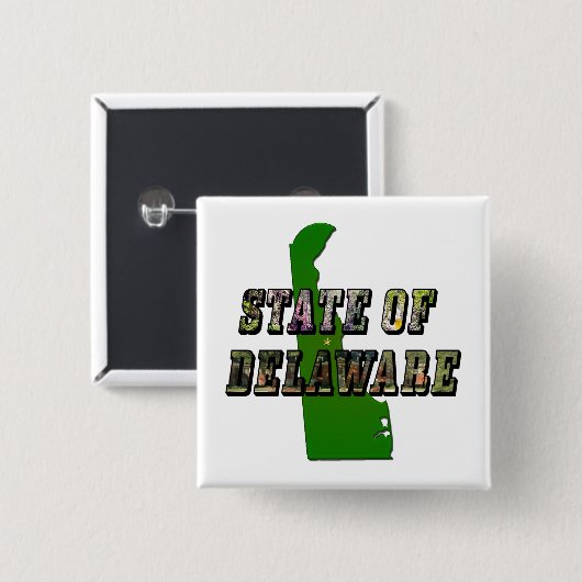 デラウェア州写真文字&マップ概要 缶バッジ (正面&裏面)