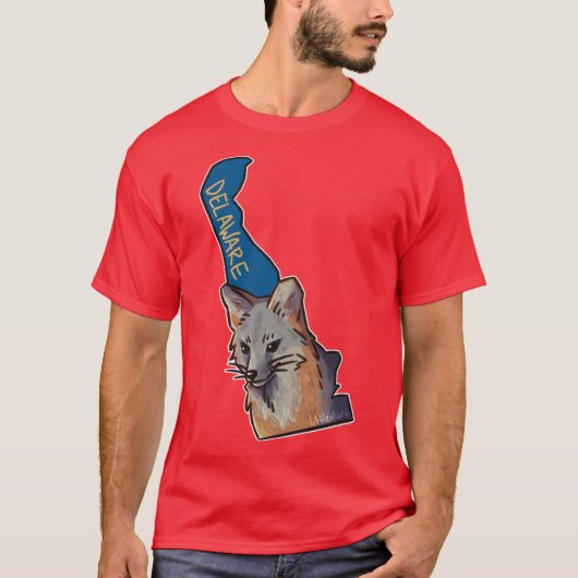 デラウェア州哺乳類グレーキツネオーバーサイズ Tシャツ (正面)