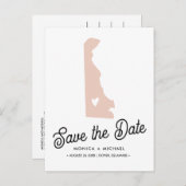 デラウェア州宛先ウェディング任意の色! 案内ポストカード (正面/裏面)