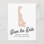 デラウェア州宛先ウェディング任意の色! 案内ポストカード (正面)