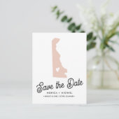 デラウェア州宛先ウェディング任意の色! 案内ポストカード (スタンド正面)