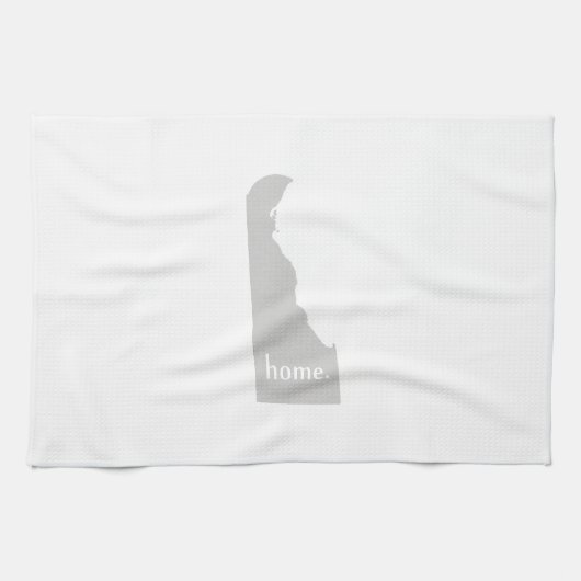 デラウェア州家のシルエットの州の地図 キッチンタオル (横)