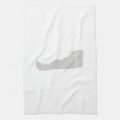 デラウェア州家のシルエットの州の地図 キッチンタオル (縦)