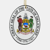 デラウェア州州のシールアメリカ共和国の記号の旗 セラミックオーナメント (右)