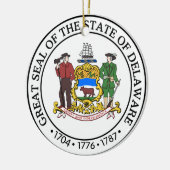 デラウェア州州のシールアメリカ共和国の記号の旗 セラミックオーナメント (左)
