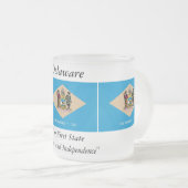 デラウェア州州の旗 フロストグラスマグカップ (正面右)