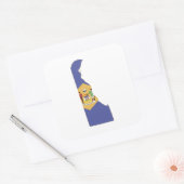 デラウェア州旗と地図 スクエアシール (封筒)