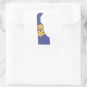 デラウェア州旗と地図 スクエアシール (バッグ)