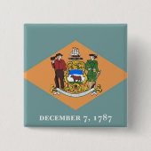 デラウェア州旗の付いたボタン 缶バッジ (正面)