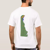 デラウェア州旗の地図シティTシャツ Tシャツ (裏面)