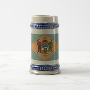 デラウェア州旗を持つマグカップ州 – 米国 ビールジョッキ